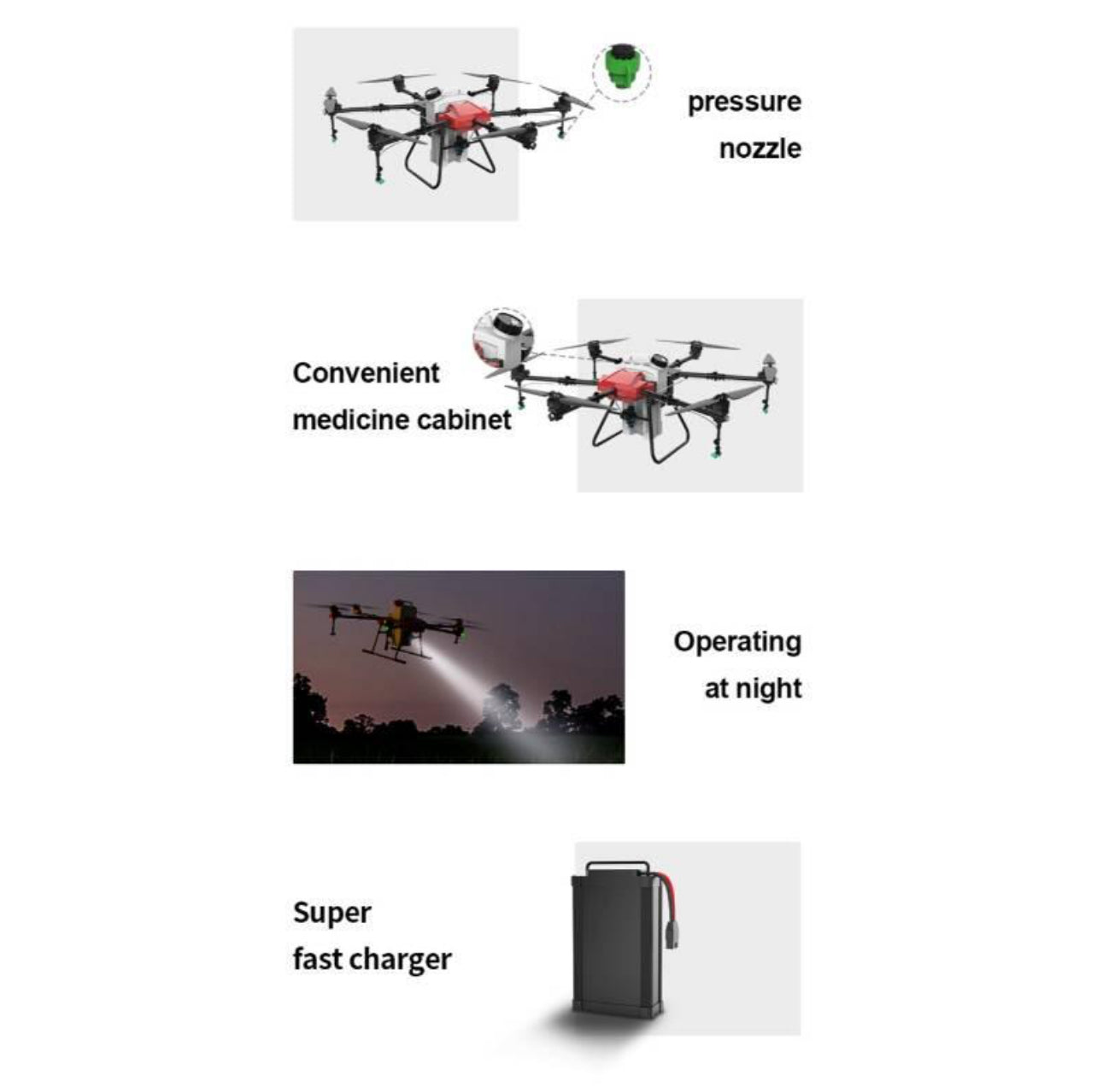 YK-6 Drone Agrícola para Fumigación de Plantas y Cultivo de Suelos